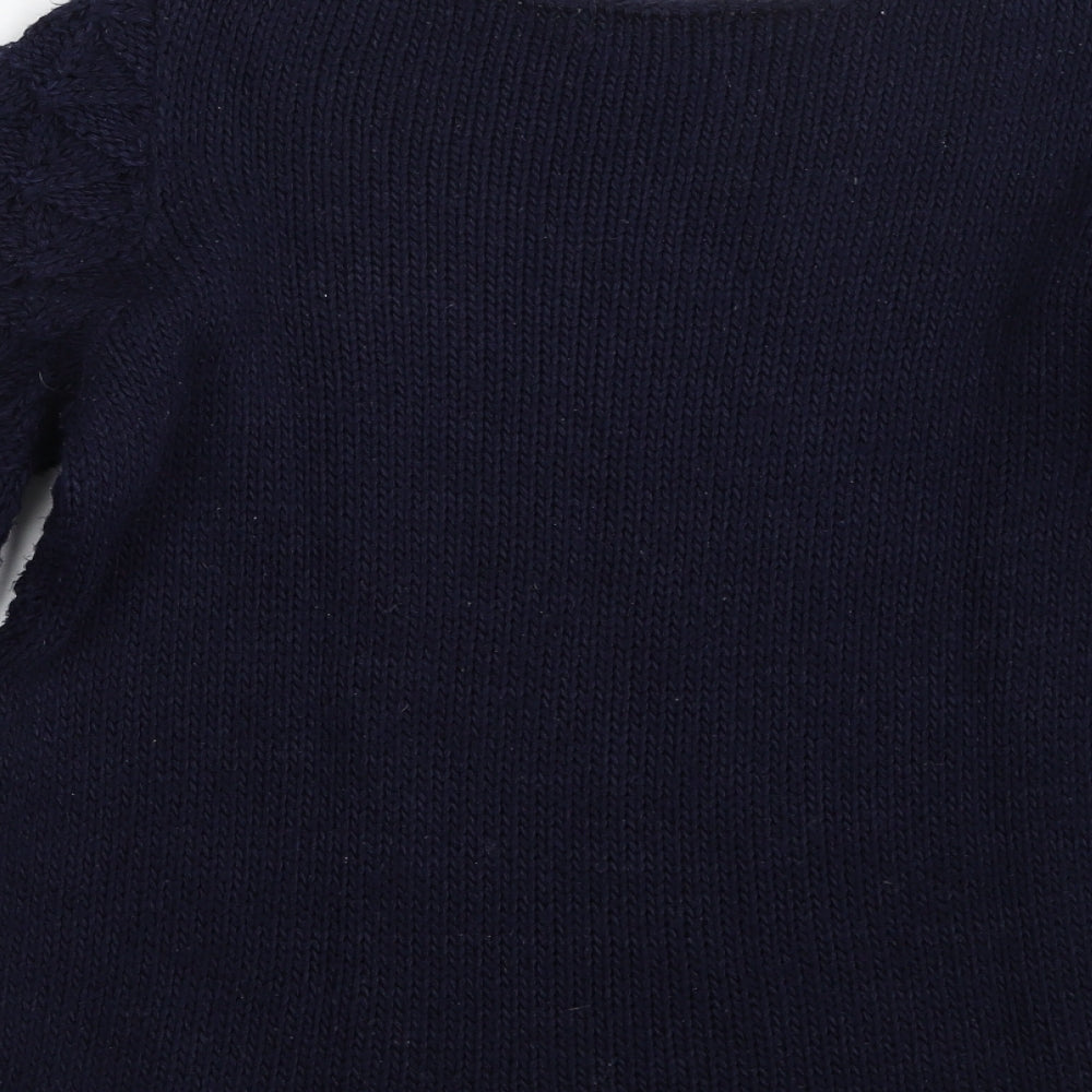 Debenhams Womens Blue Scoop Neck  Acrylic Pullover Jumper Size 12