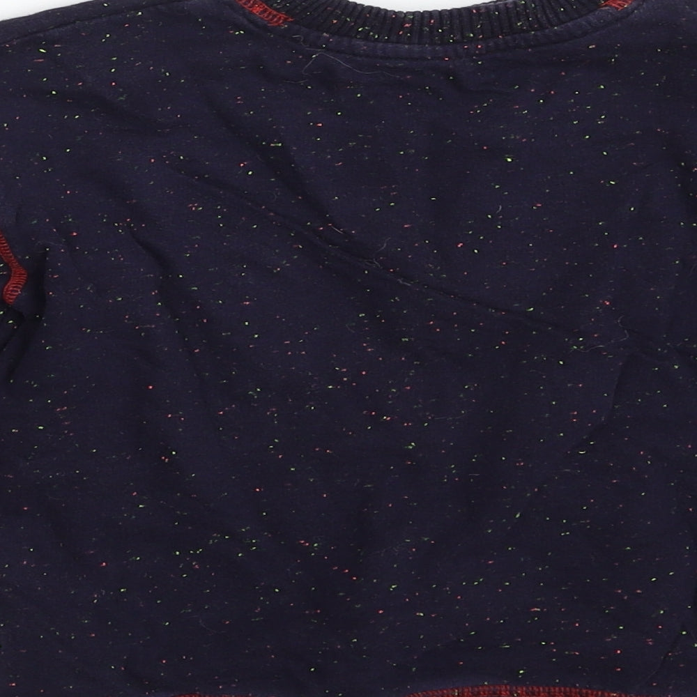 George Boys Blue  Cotton Pullover Sweatshirt Size 7-8 Years   - Flecked Pattern