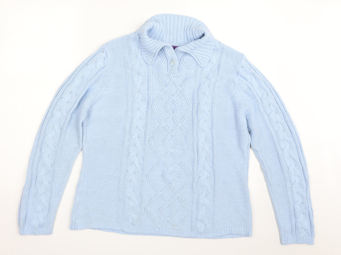 Collection Womens Blue Collared  Acrylic Pullover Jumper Size 18   - Size 18-20