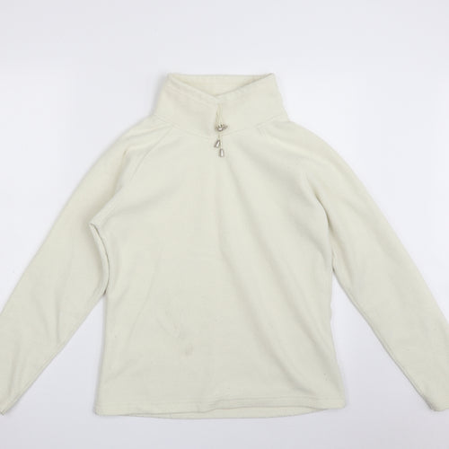 M&Co Womens Ivory  100% Polyester Pullover Sweatshirt Size S