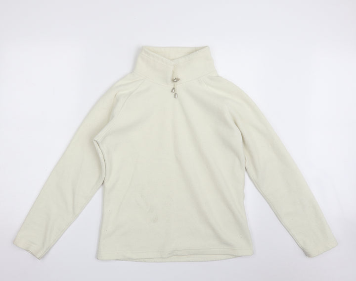 M&Co Womens Ivory 100% Polyester Pullover Sweatshirt Size S