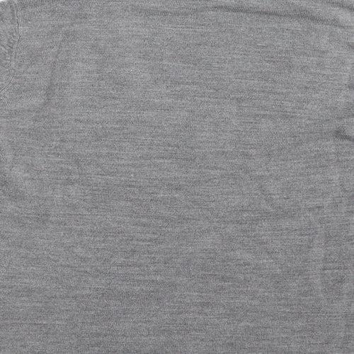 BHS Womens Grey V-Neck  Acrylic Pullover Jumper Size 16