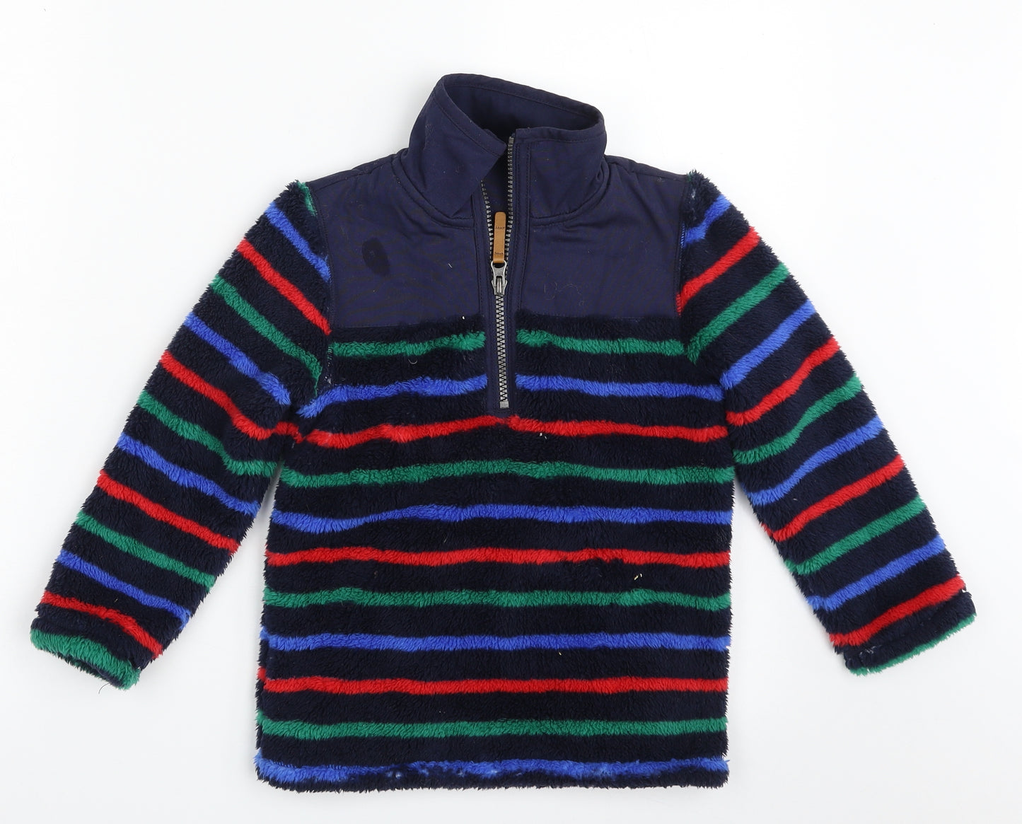 Joules Boys Blue Striped 100% Polyester Pullover Sweatshirt Size 6 Years  Zip