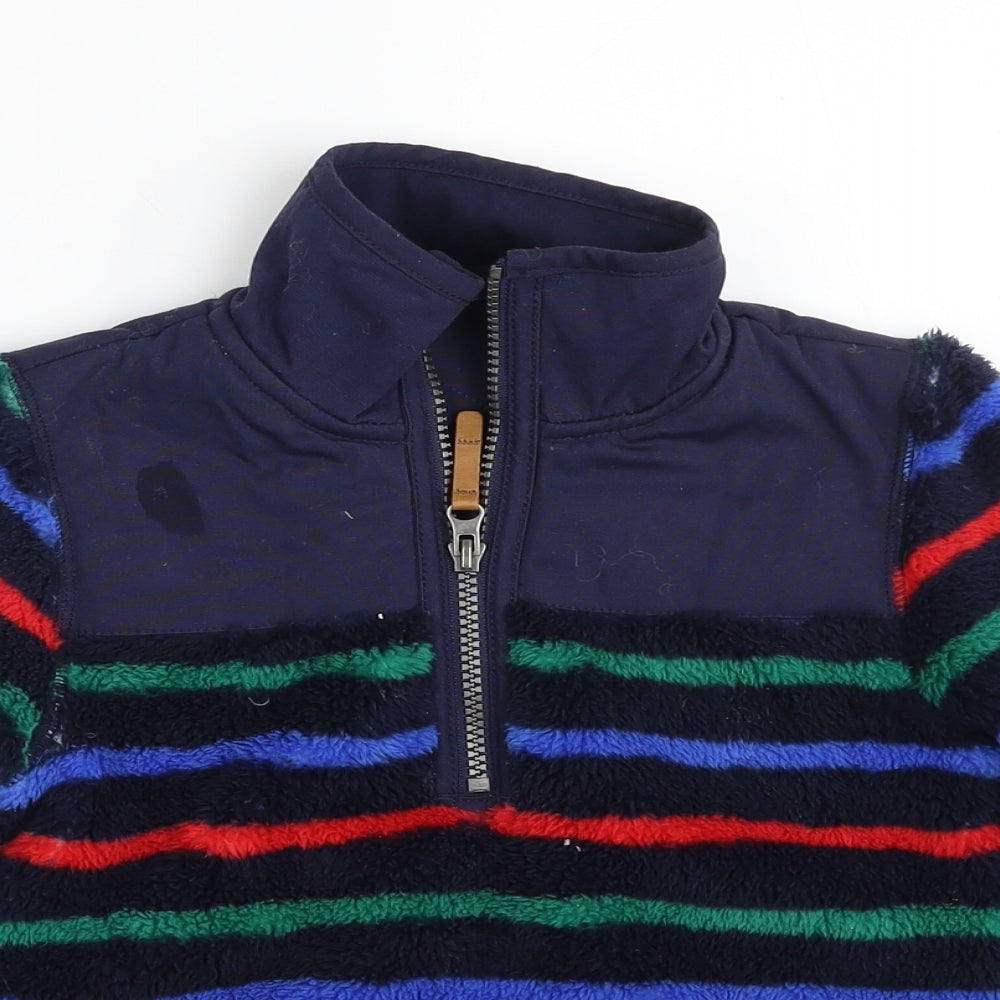 Joules Boys Blue Striped 100% Polyester Pullover Sweatshirt Size 6 Years  Zip