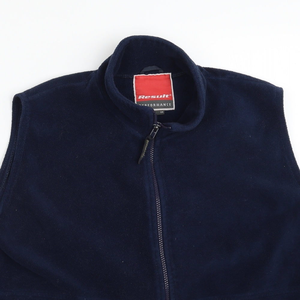Result Mens Blue   Gilet Jacket Size XS  Zip - Performance
