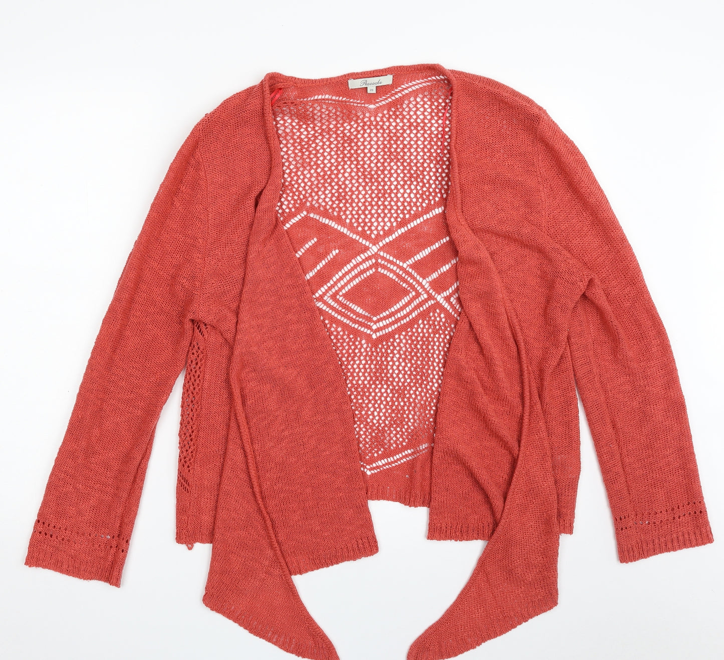 Peacocks Womens Pink V-Neck  Acrylic Cardigan Jumper Size 20