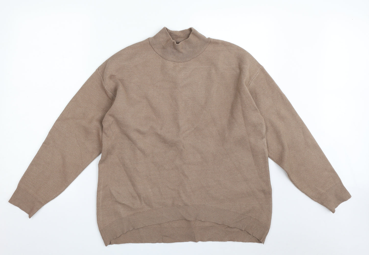 Primark Womens Beige High Neck  Polyester Pullover Jumper Size 12   - Size 12-14