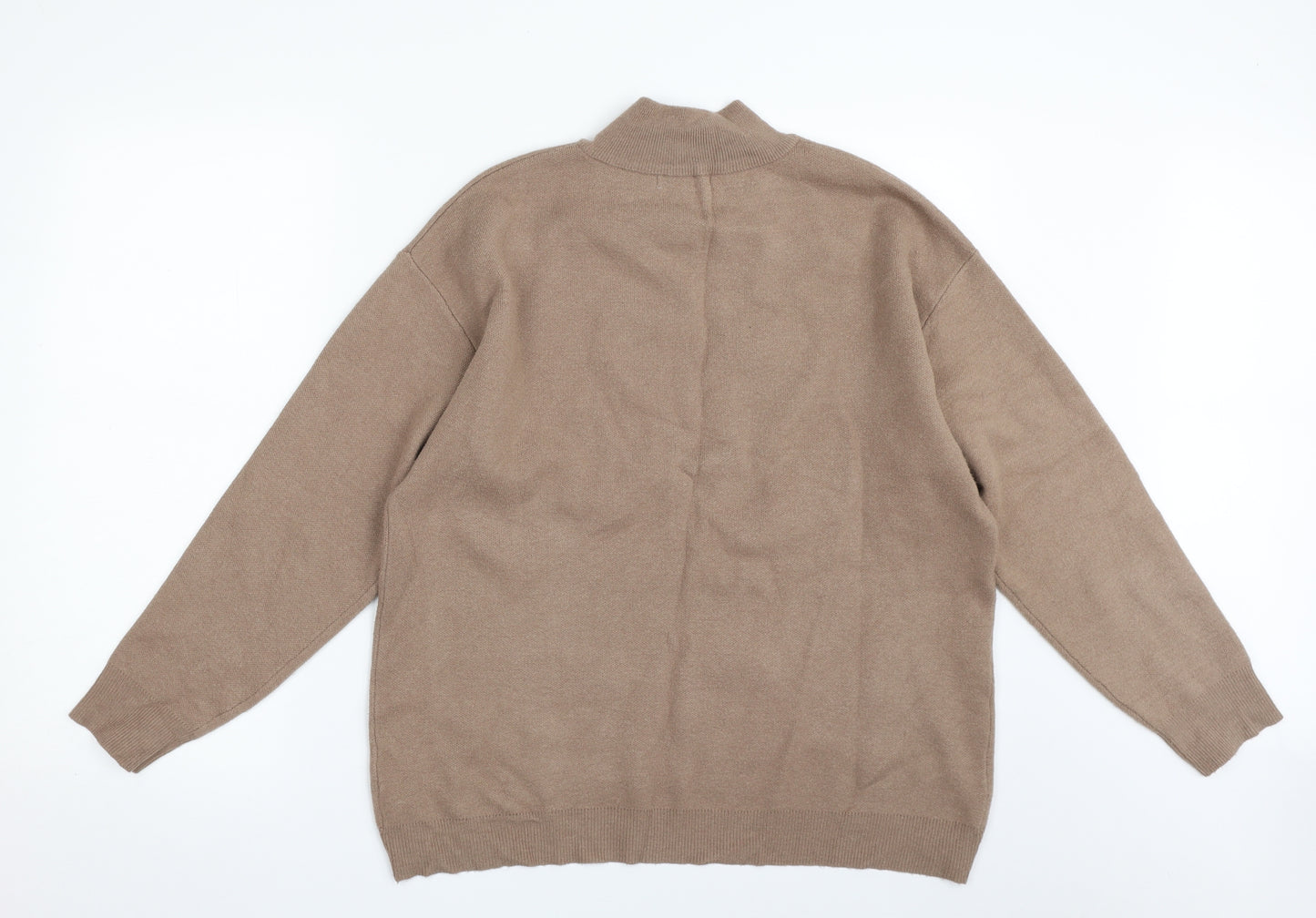 Primark Womens Beige High Neck  Polyester Pullover Jumper Size 12   - Size 12-14