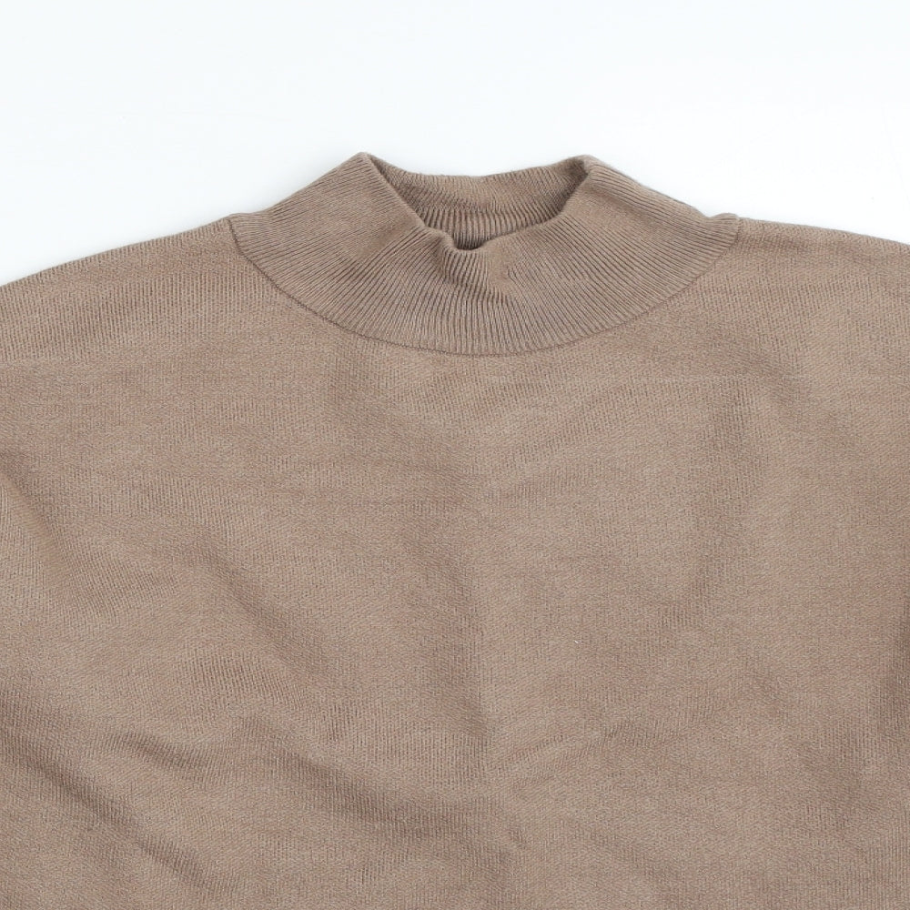 Primark Womens Beige High Neck  Polyester Pullover Jumper Size 12   - Size 12-14