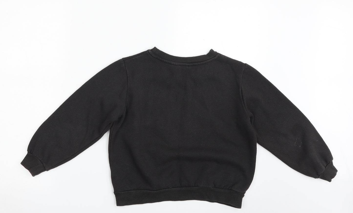 H&M Girls Black  Cotton Pullover Sweatshirt Size 8-9 Years  Pullover - Rock vibes