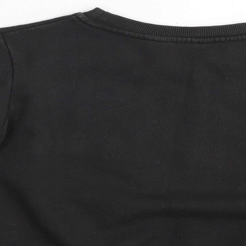 H&M Girls Black  Cotton Pullover Sweatshirt Size 8-9 Years  Pullover - Rock vibes