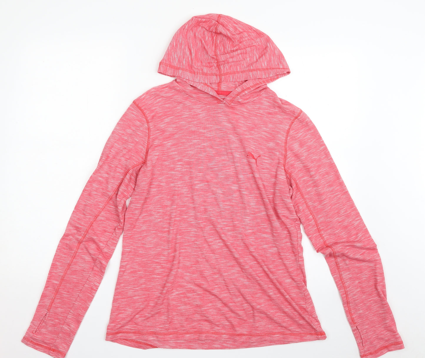 PUMA Womens Pink  Polyester Pullover Hoodie Size 14  Pullover