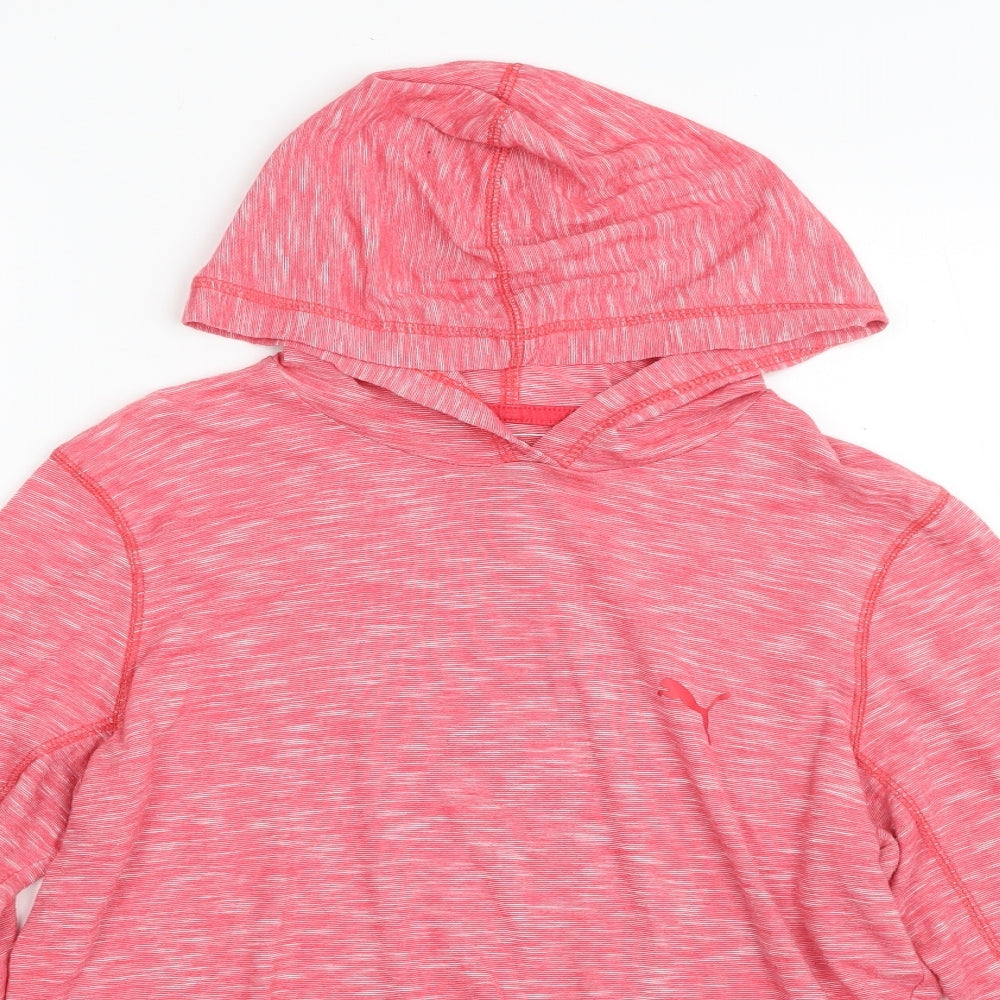 PUMA Womens Pink  Polyester Pullover Hoodie Size 14  Pullover