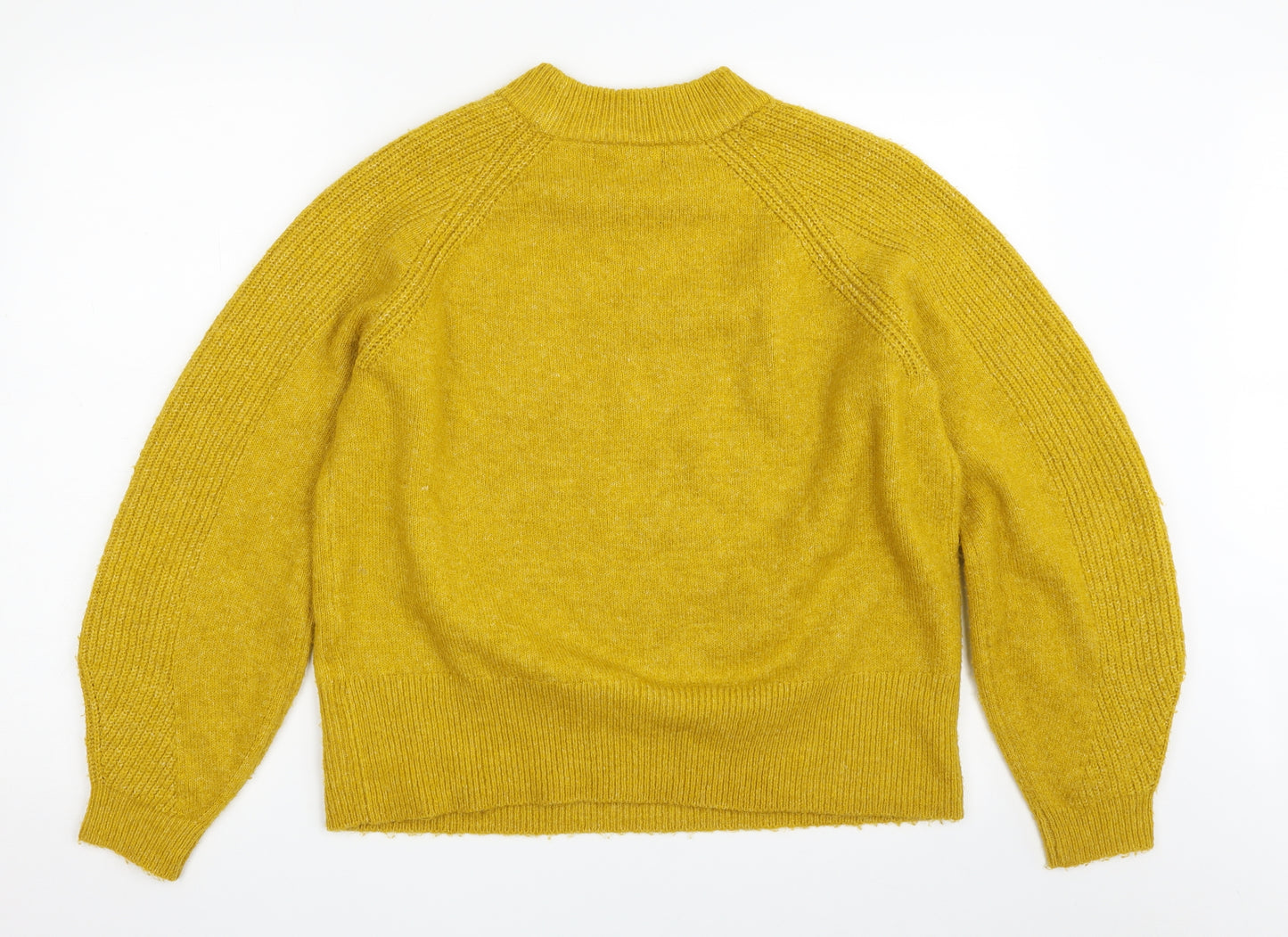 Marks and Spencer Womens Yellow Crew Neck  Acrylic Pullover Jumper Size M