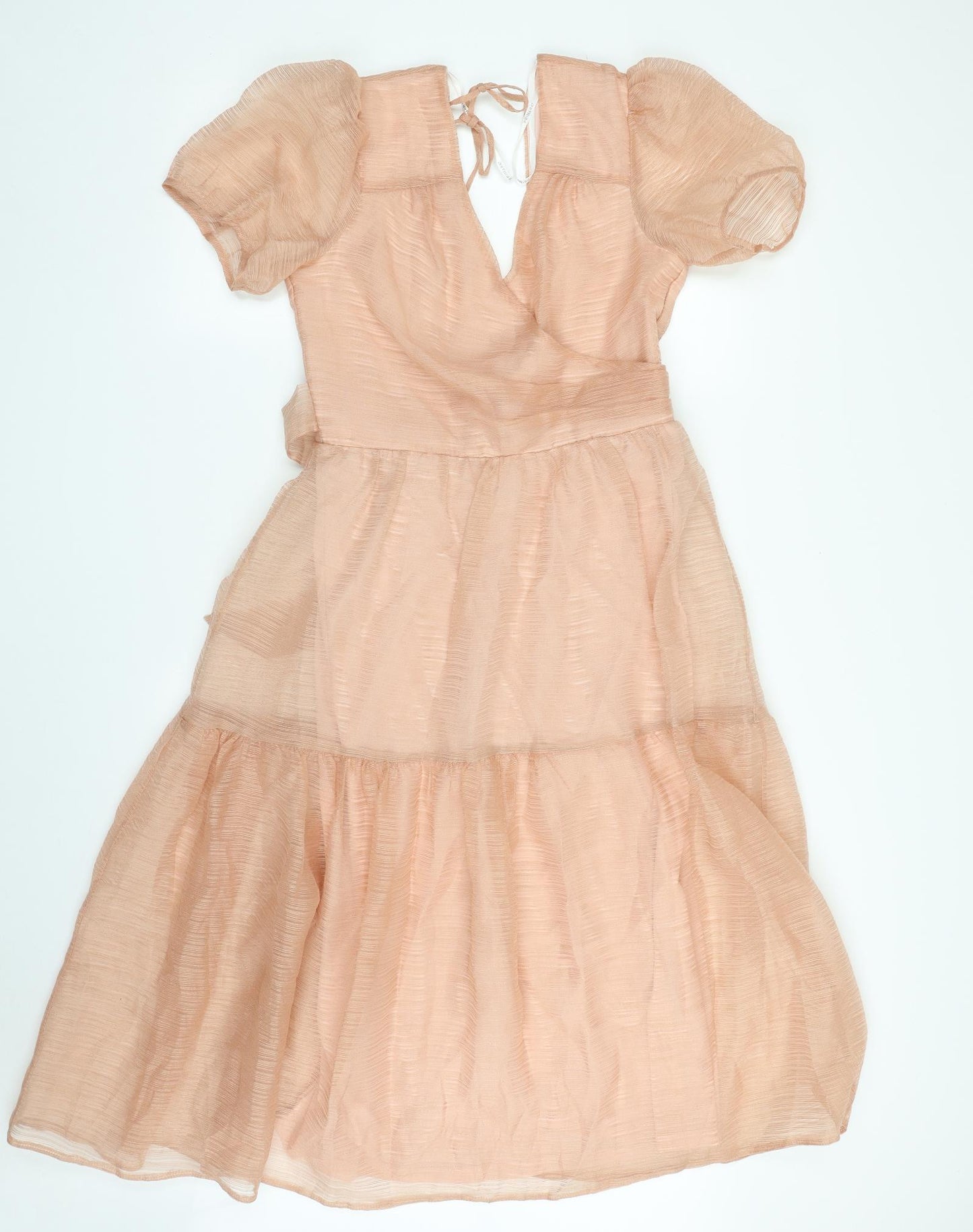 Primark Womens Pink  Viscose Fit & Flare  Size 12  V-Neck Zip