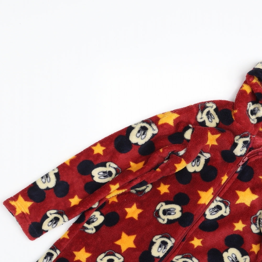 Disney Boys Red Geometric 100% Polyester  One Piece Size 6-7 Years  Zip - Mickey Mouse