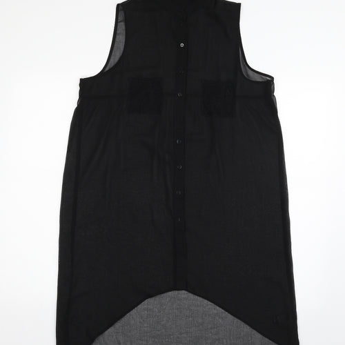 G21 Womens Black  Polyester Basic Button-Up One Size Collared