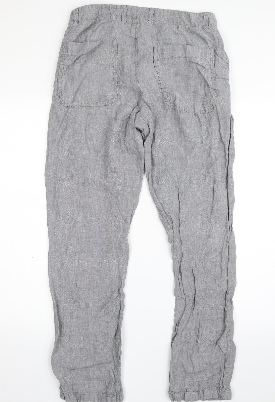 NEXT Mens Grey  Linen Trousers  Size 32 in L31 in Regular Zip