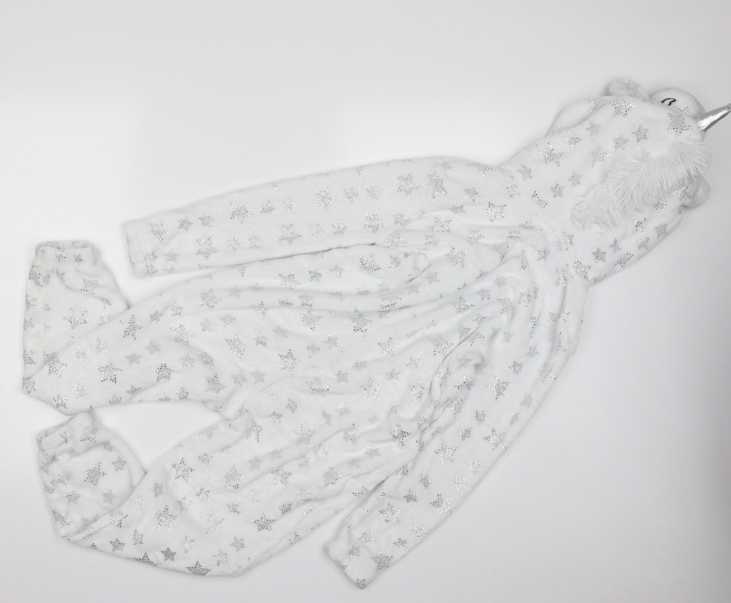 Nifty Girls White Solid 100% Polyester Top One Piece Size 9-10 Years  Zip - Unicorn