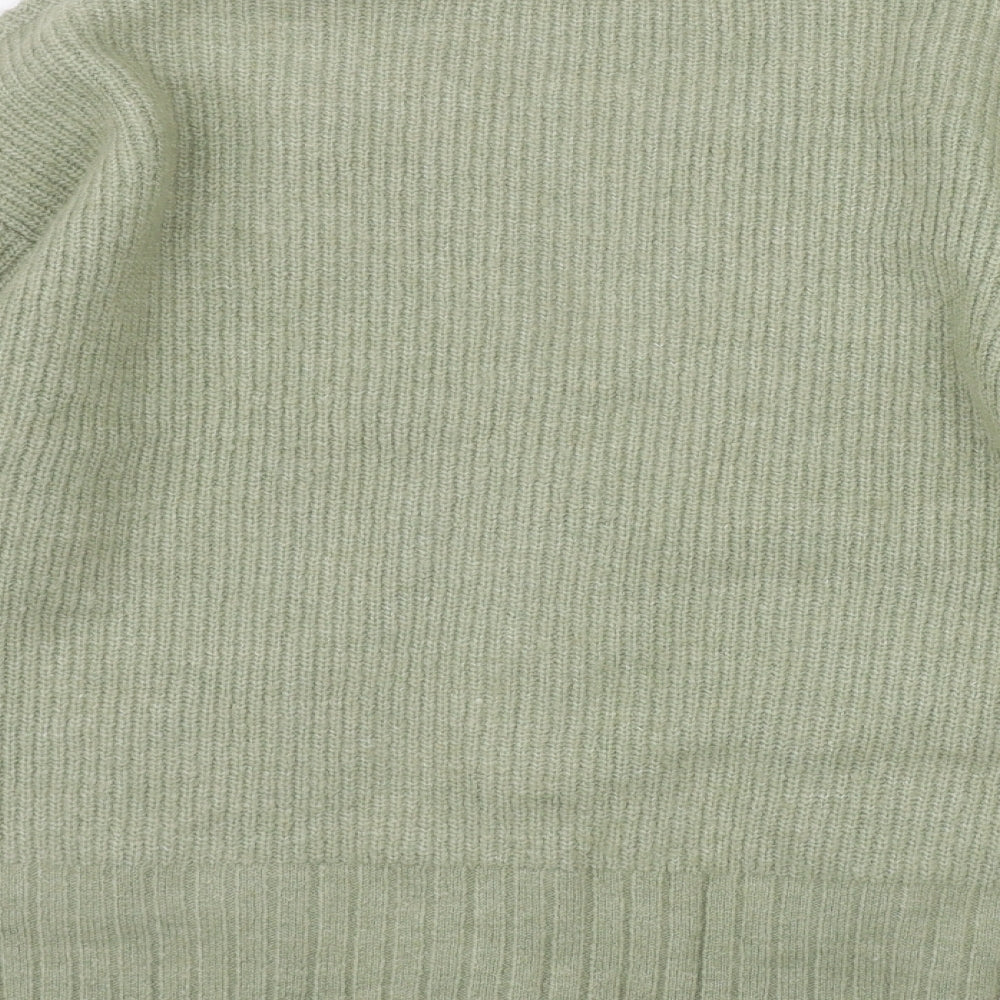 George Womens Green V-Neck  Acrylic Cardigan Jumper Size M