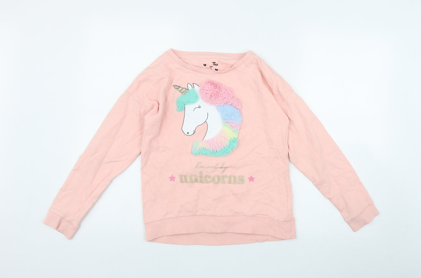TU Girls Pink  Cotton Pullover Hoodie Size 12 Years