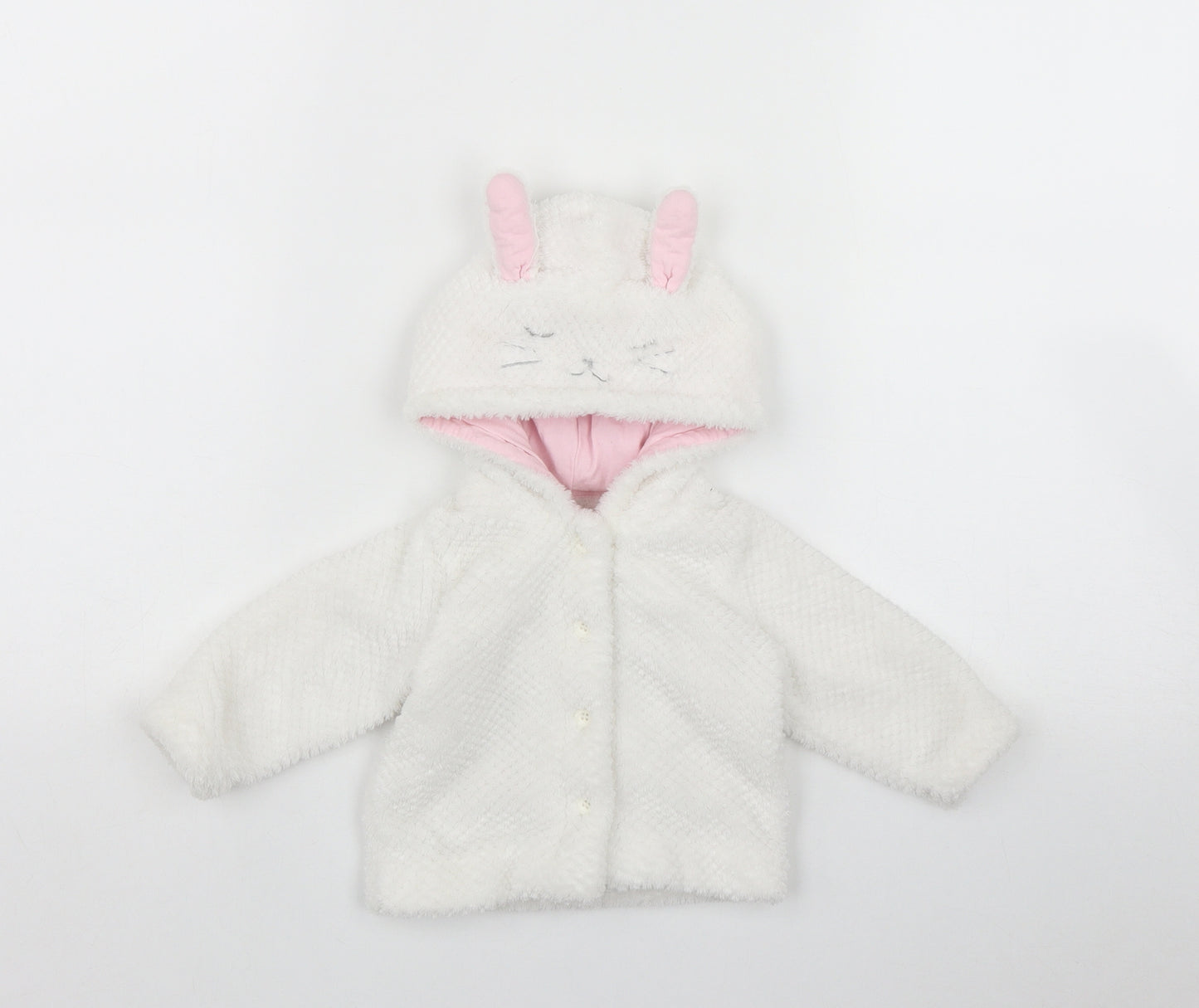 Matalan Girls White   Jacket  Size 3-6 Months   Button