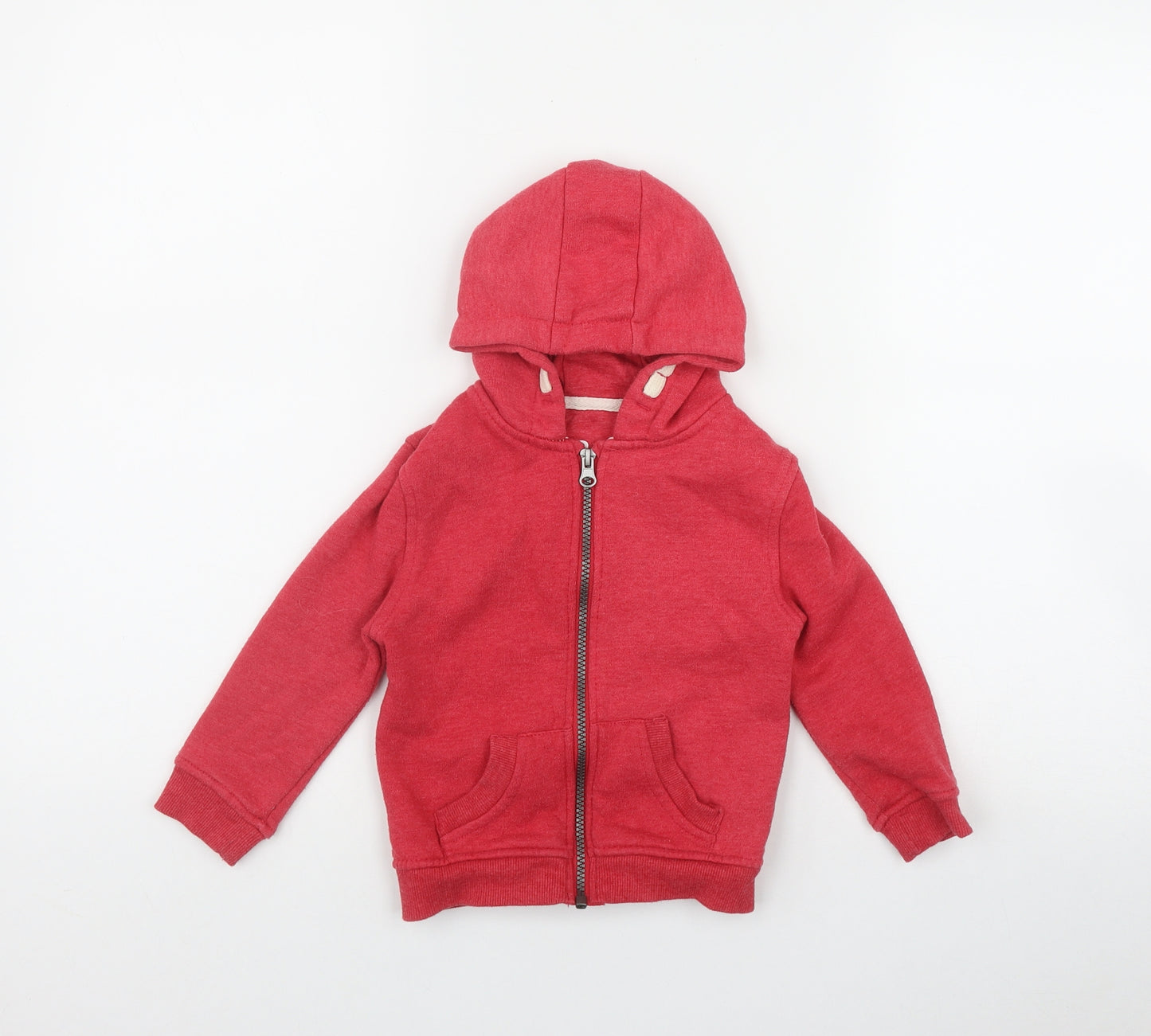 Primark Boys Red  Polyester Full Zip Hoodie Size 2-3 Years  Zip