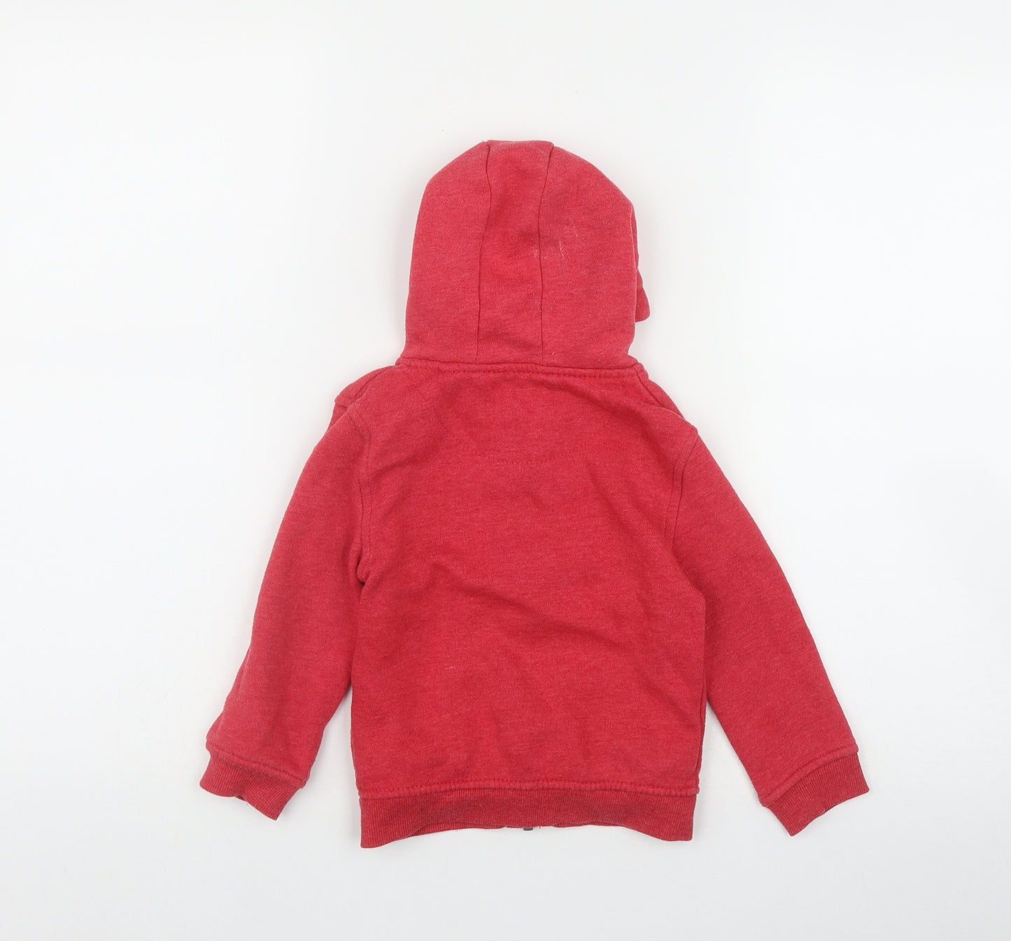 Primark Boys Red  Polyester Full Zip Hoodie Size 2-3 Years  Zip