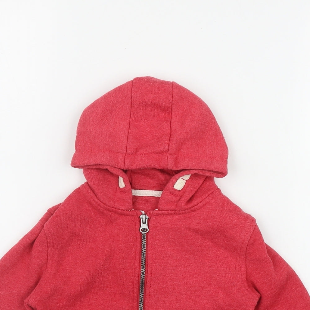 Primark Boys Red  Polyester Full Zip Hoodie Size 2-3 Years  Zip