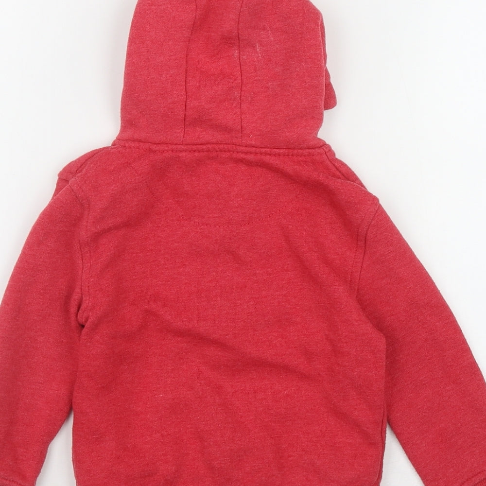 Primark Boys Red  Polyester Full Zip Hoodie Size 2-3 Years  Zip