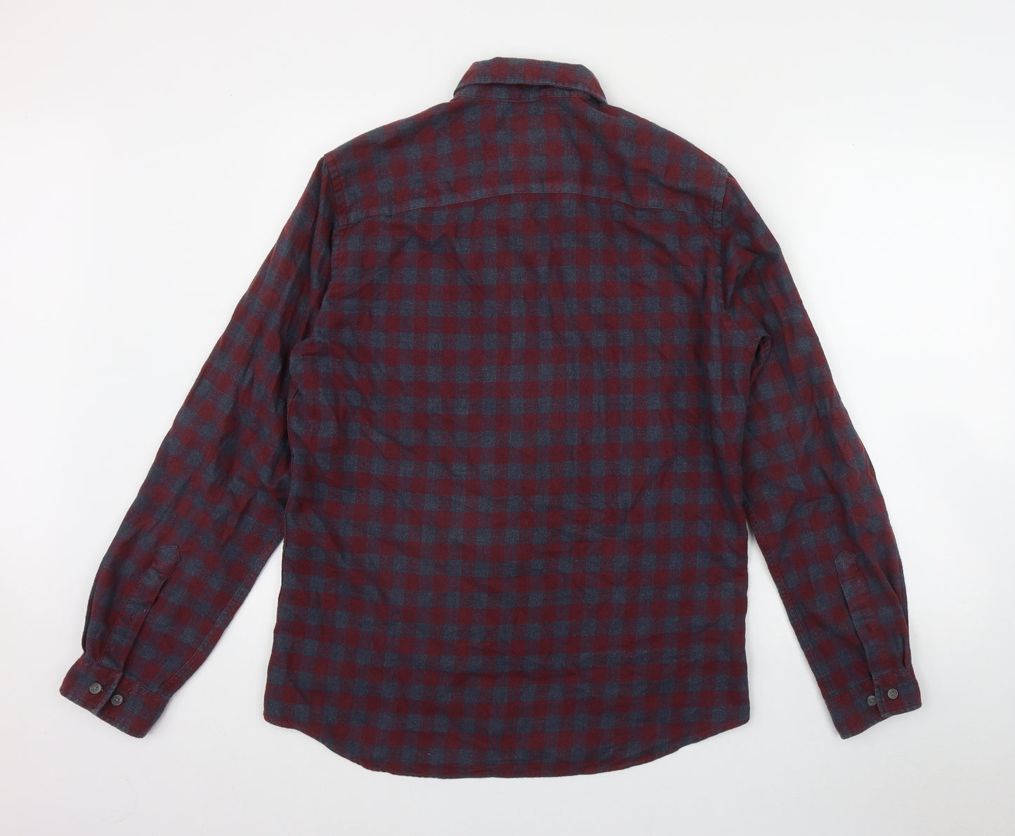 JACK & JONES Mens Red Plaid Cotton  Button-Up Size M Collared Button