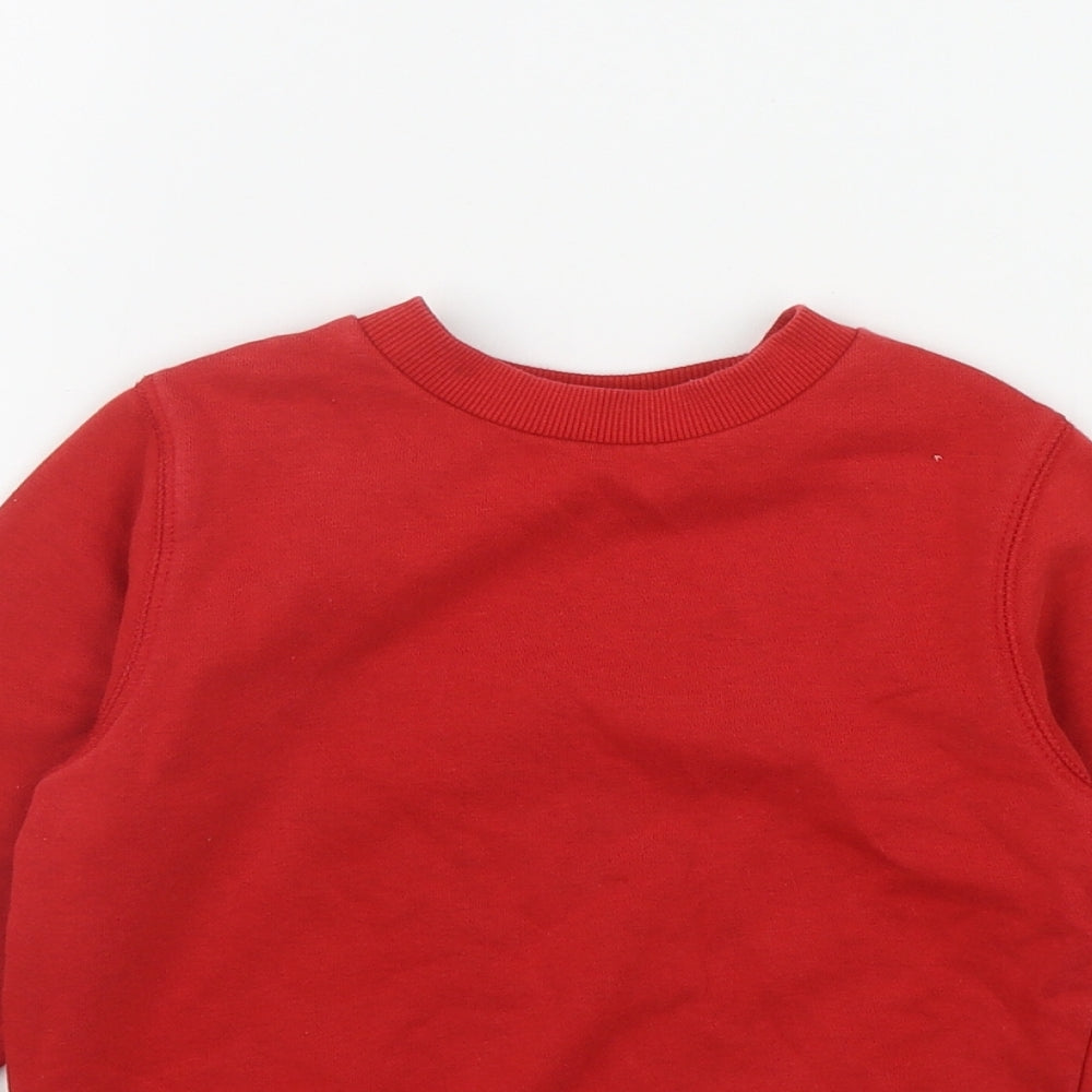TU Boys Red  Cotton Pullover Sweatshirt Size 4 Years