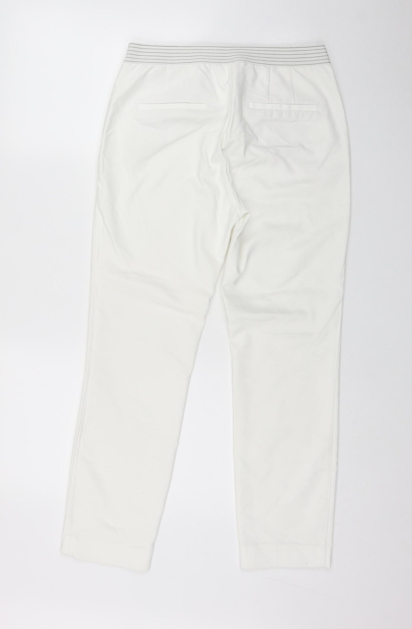 Zara Womens White  Polyester Trousers  Size M L27 in Regular Zip