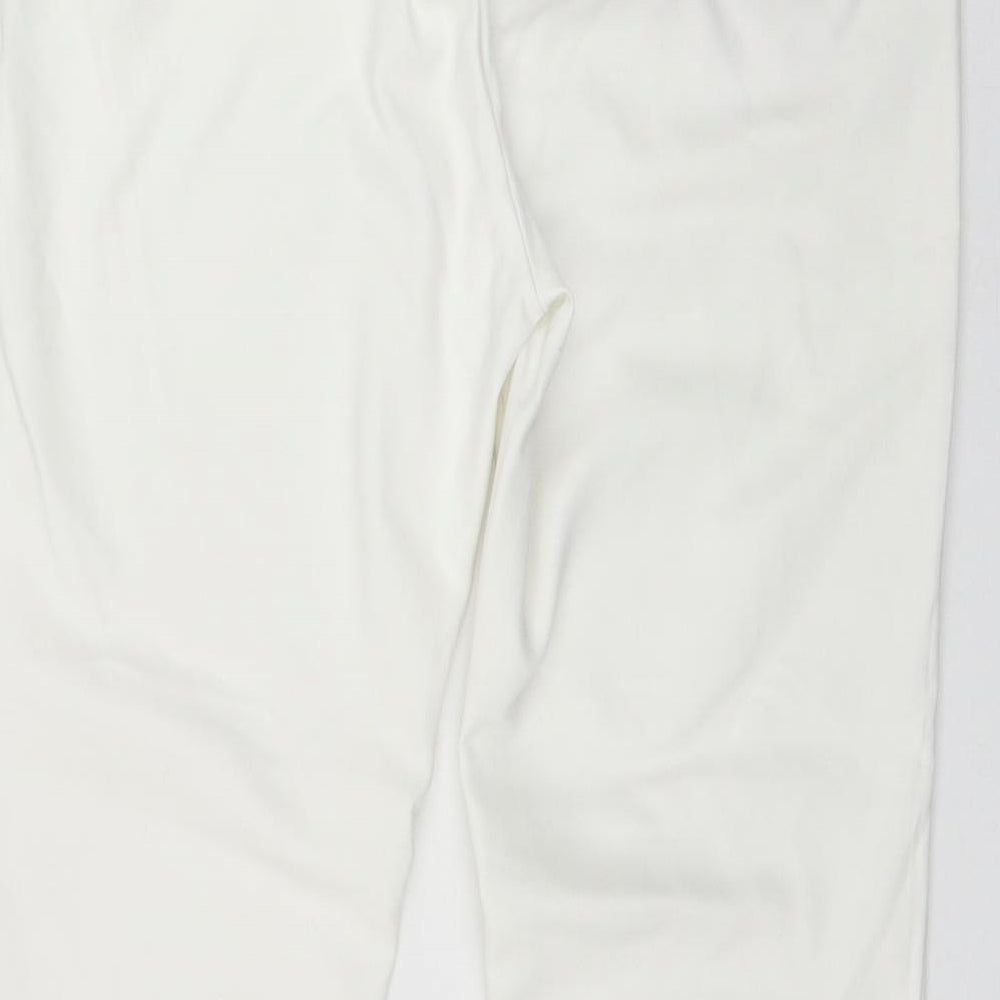 Zara Womens White  Polyester Trousers  Size M L27 in Regular Zip