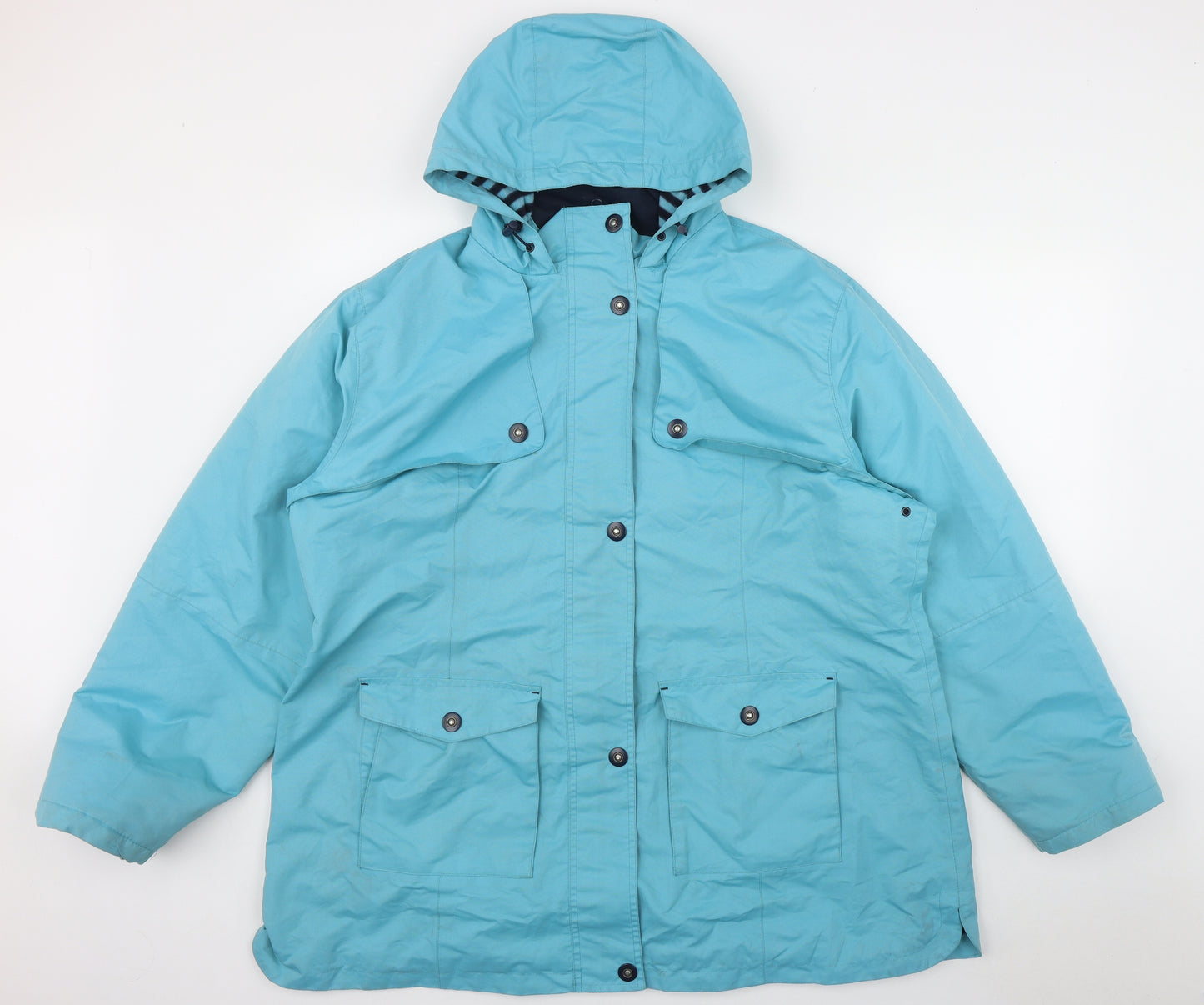 Cotton Traders Womens Blue   Rain Coat Coat Size 22  Zip