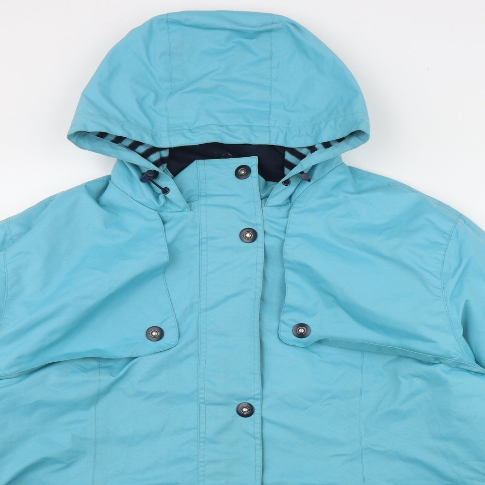 Cotton Traders Womens Blue   Rain Coat Coat Size 22  Zip