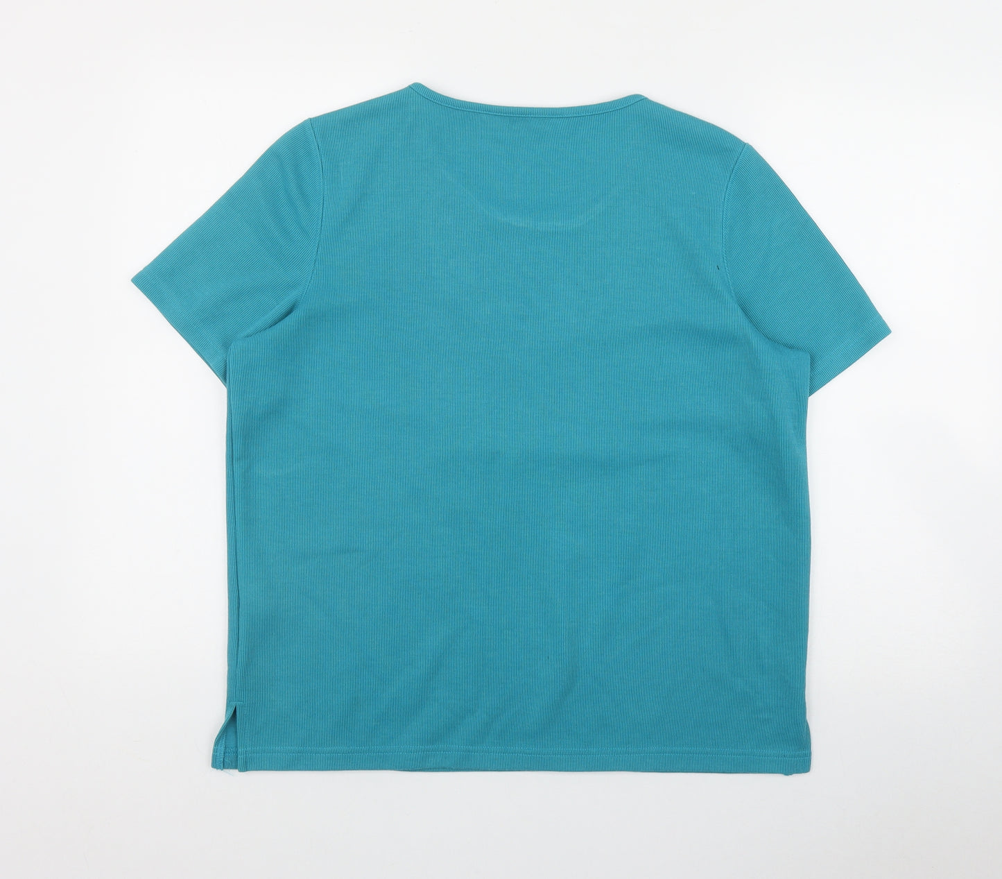 BM Womens Blue  Polyester Basic T-Shirt Size M Round Neck