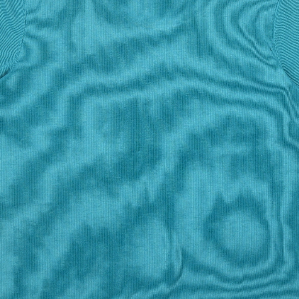 BM Womens Blue  Polyester Basic T-Shirt Size M Round Neck