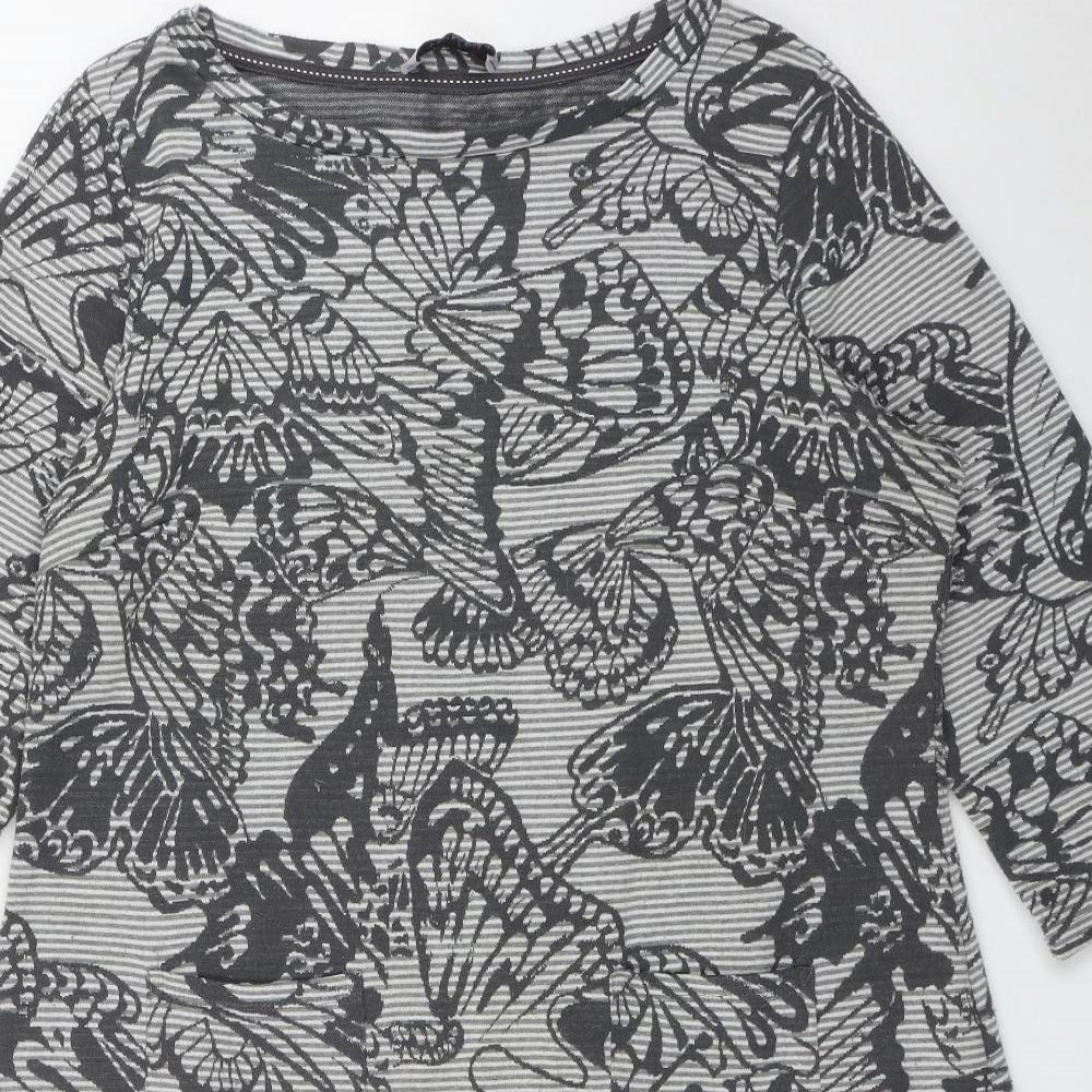 Per Una Womens Grey Geometric Polyester Fit & Flare  Size 18  Round Neck