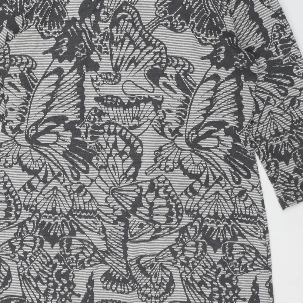 Per Una Womens Grey Geometric Polyester Fit & Flare  Size 18  Round Neck