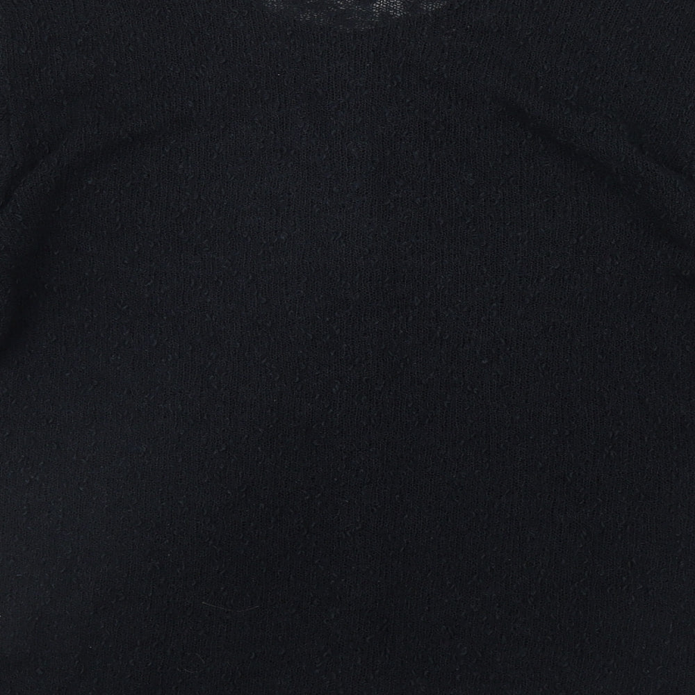 Roman Originals Womens Black Round Neck  Acrylic Cardigan Jumper Size M