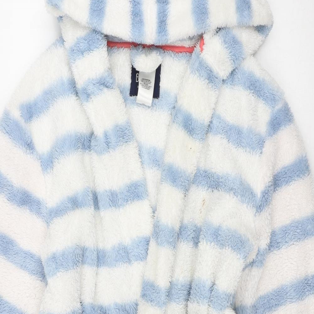 Mini Boden Boys Blue Striped Polyester  Robe Size 11 Years  Tie