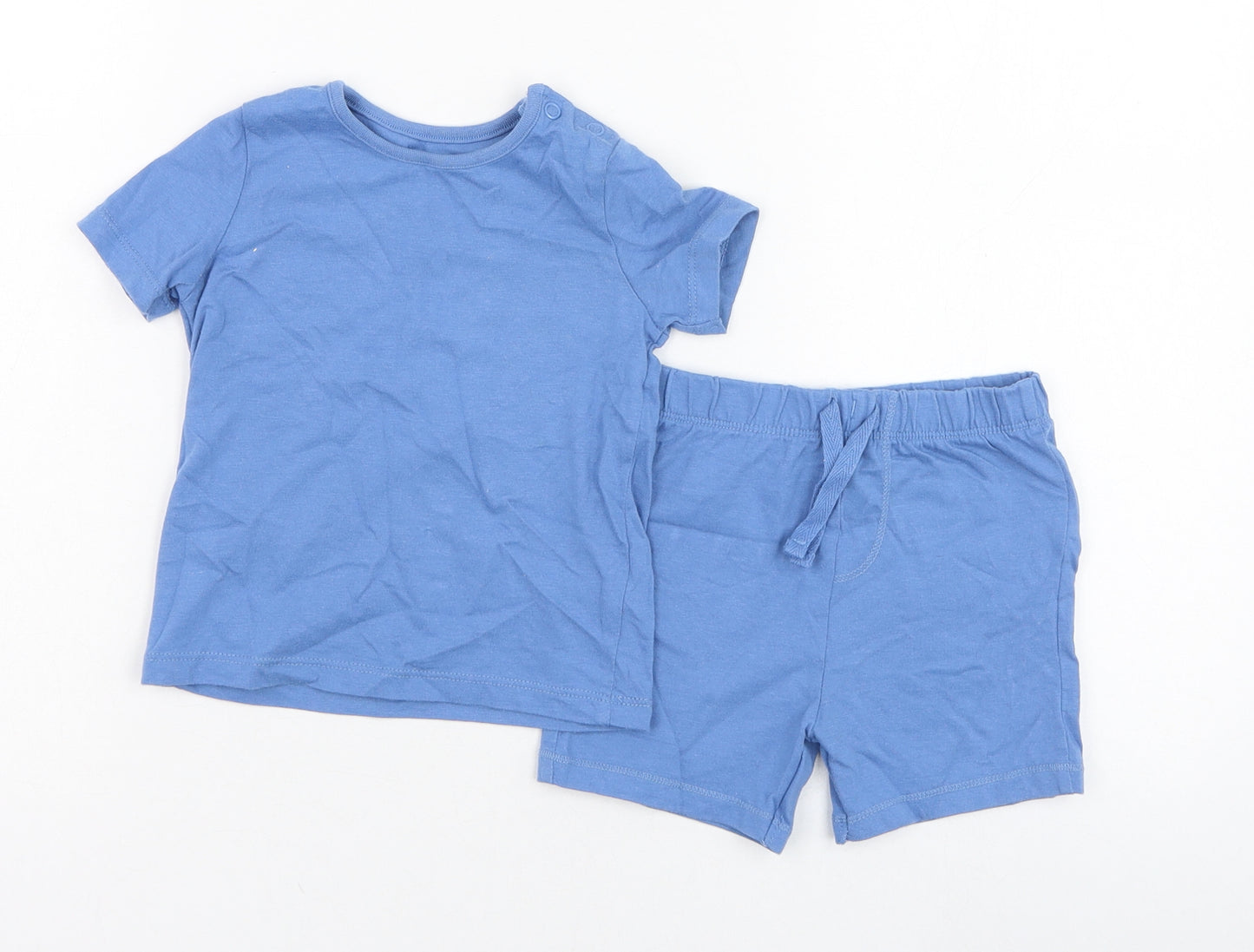 F&F Boys Blue  Cotton Shorts Outfit/Set Size 6-9 Months  Pullover