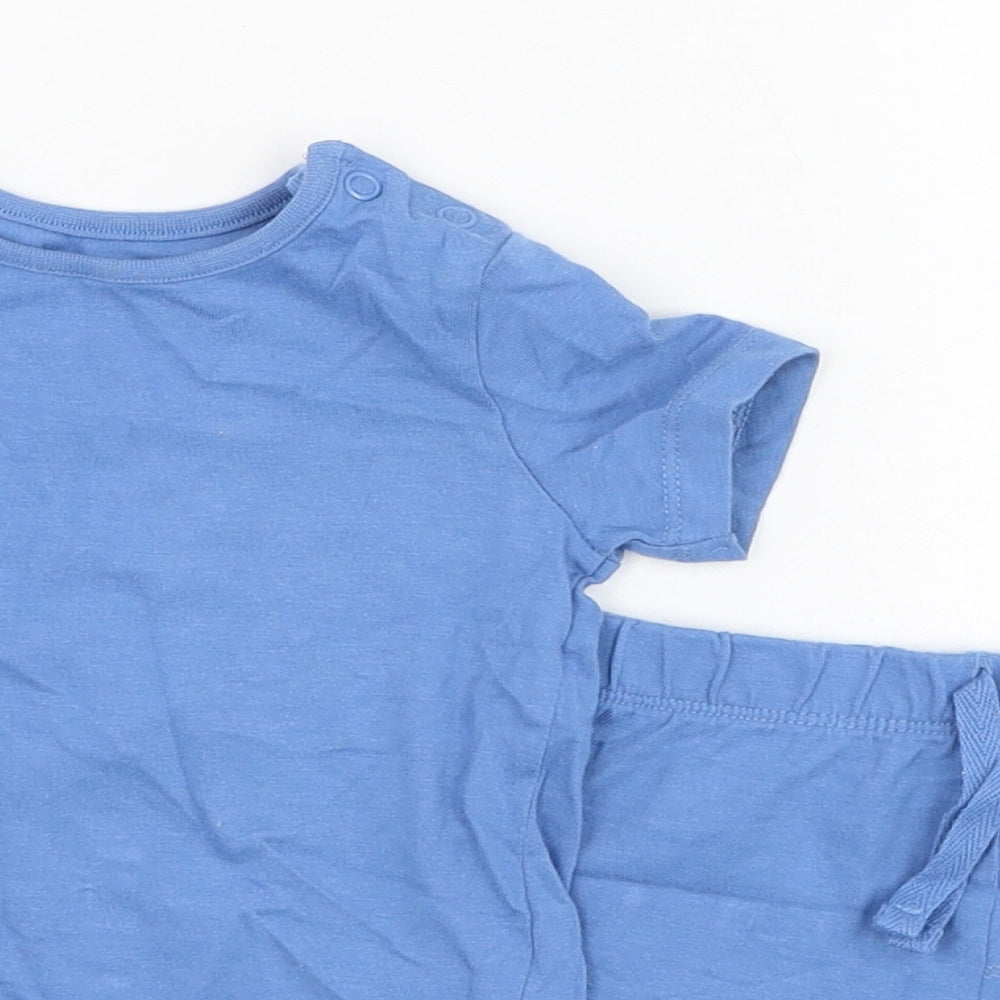 F&F Boys Blue  Cotton Shorts Outfit/Set Size 6-9 Months  Pullover