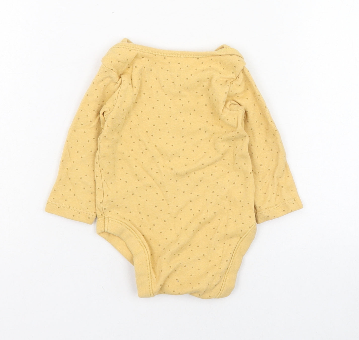 George Girls Yellow Polka Dot Cotton Babygrow One-Piece Size 6-9 Months  Button - Piglet