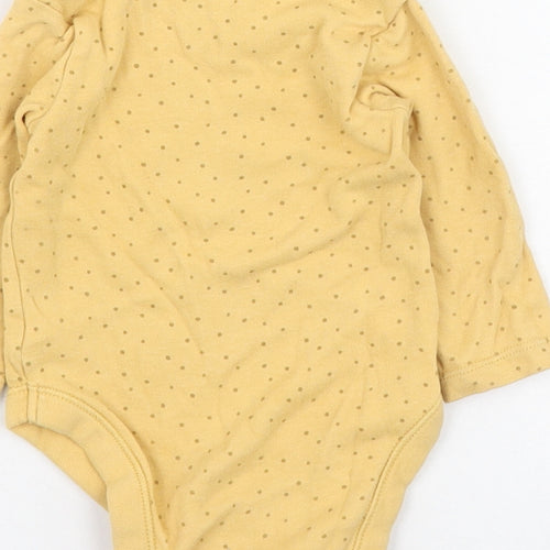 George Girls Yellow Polka Dot Cotton Babygrow One-Piece Size 6-9 Months  Button - Piglet