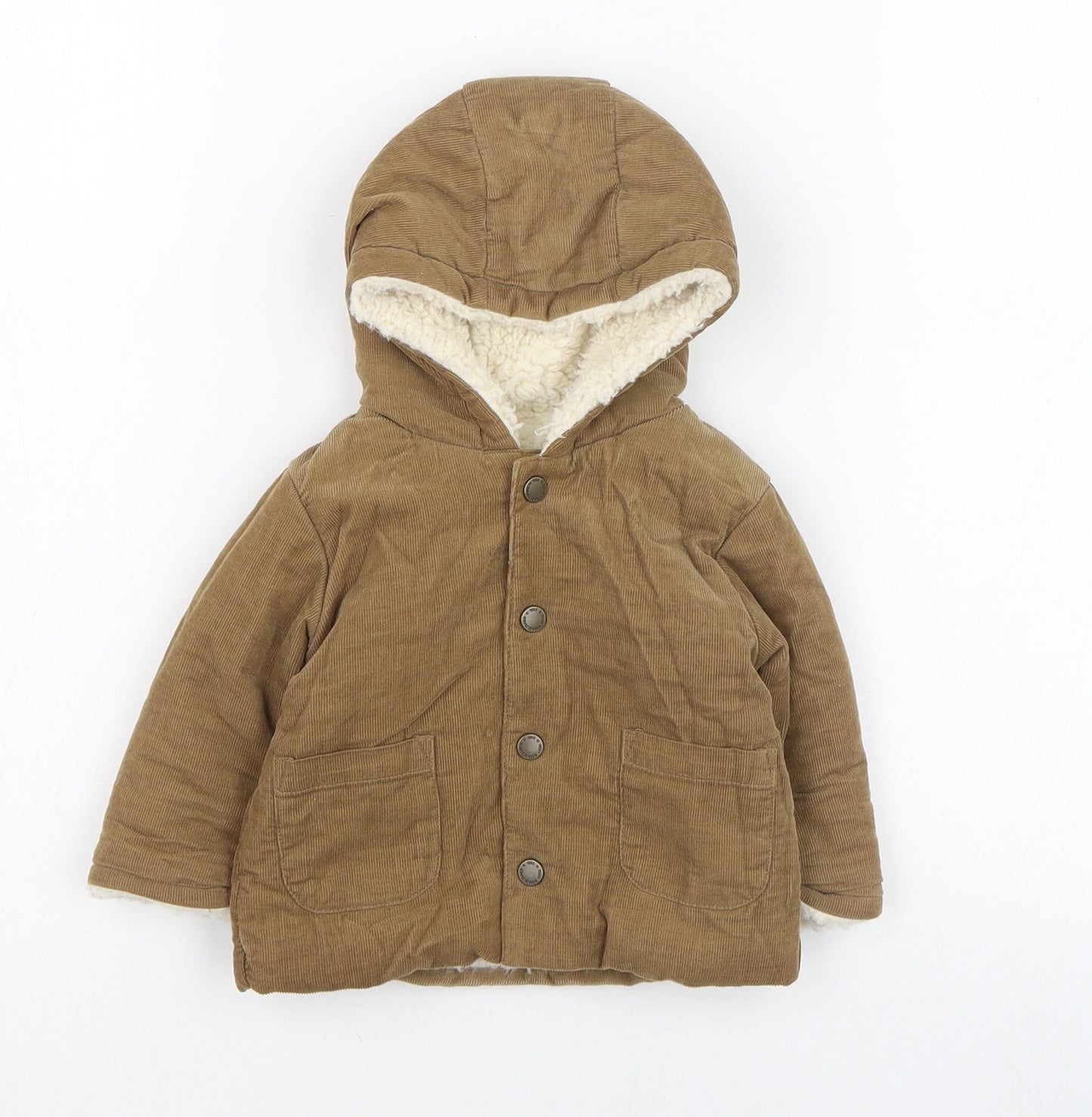 NEXT Boys Brown   Overcoat Coat Size 3-6 Months   Button