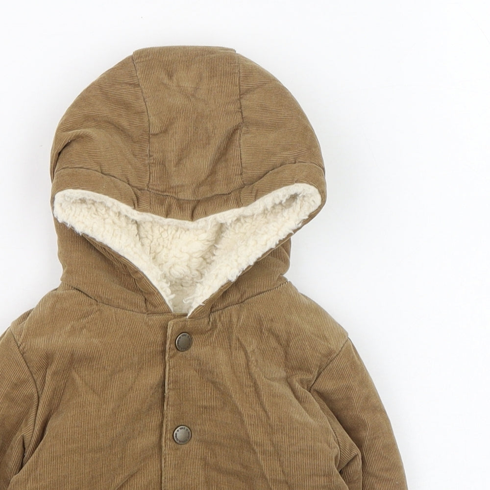 NEXT Boys Brown   Overcoat Coat Size 3-6 Months   Button