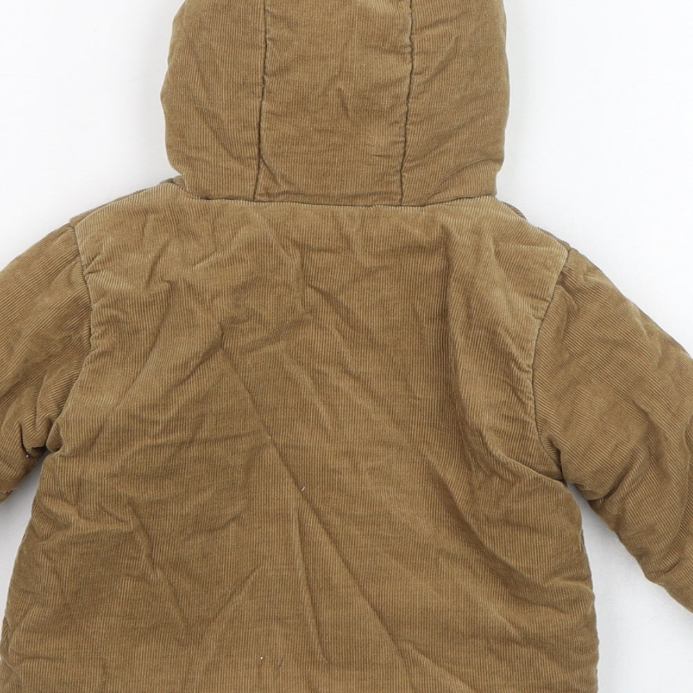 NEXT Boys Brown   Overcoat Coat Size 3-6 Months   Button