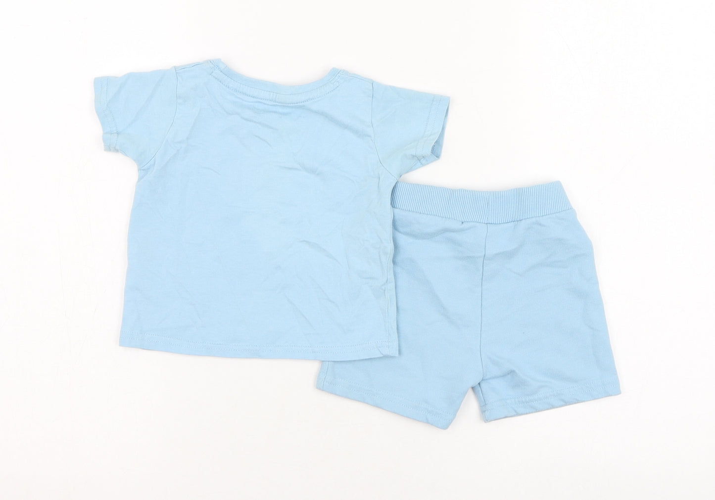 McKenzie Boys Blue  Cotton Shorts Outfit/Set Size 9-12 Months  Pullover